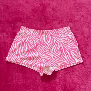Pink Zebra Print Athletic Shorts